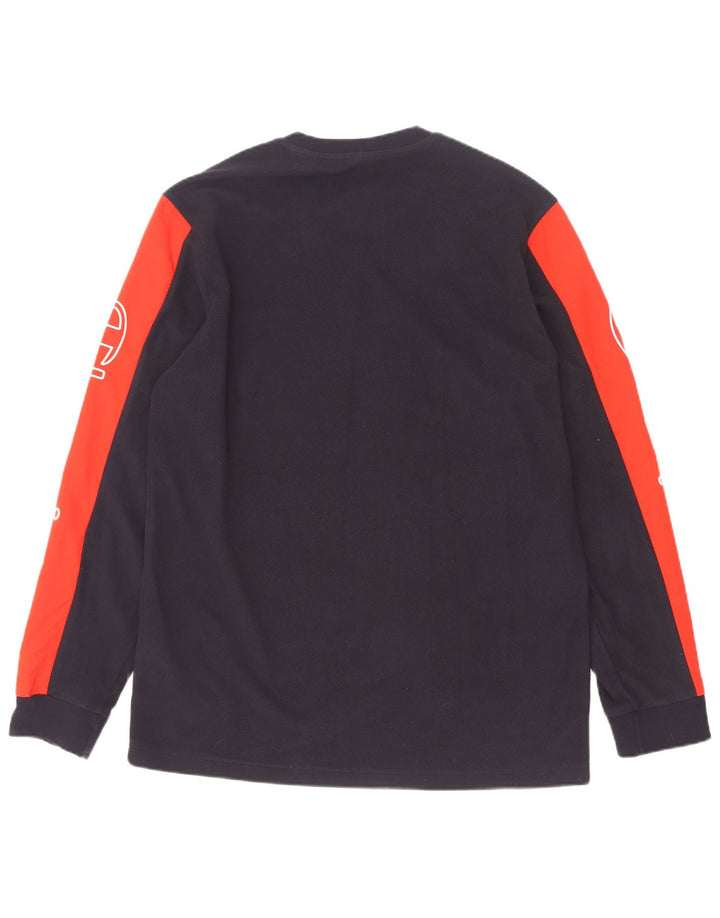 Champion Herre Graphic Fleece Jumper XL Navy Blue Colourblock Polyester