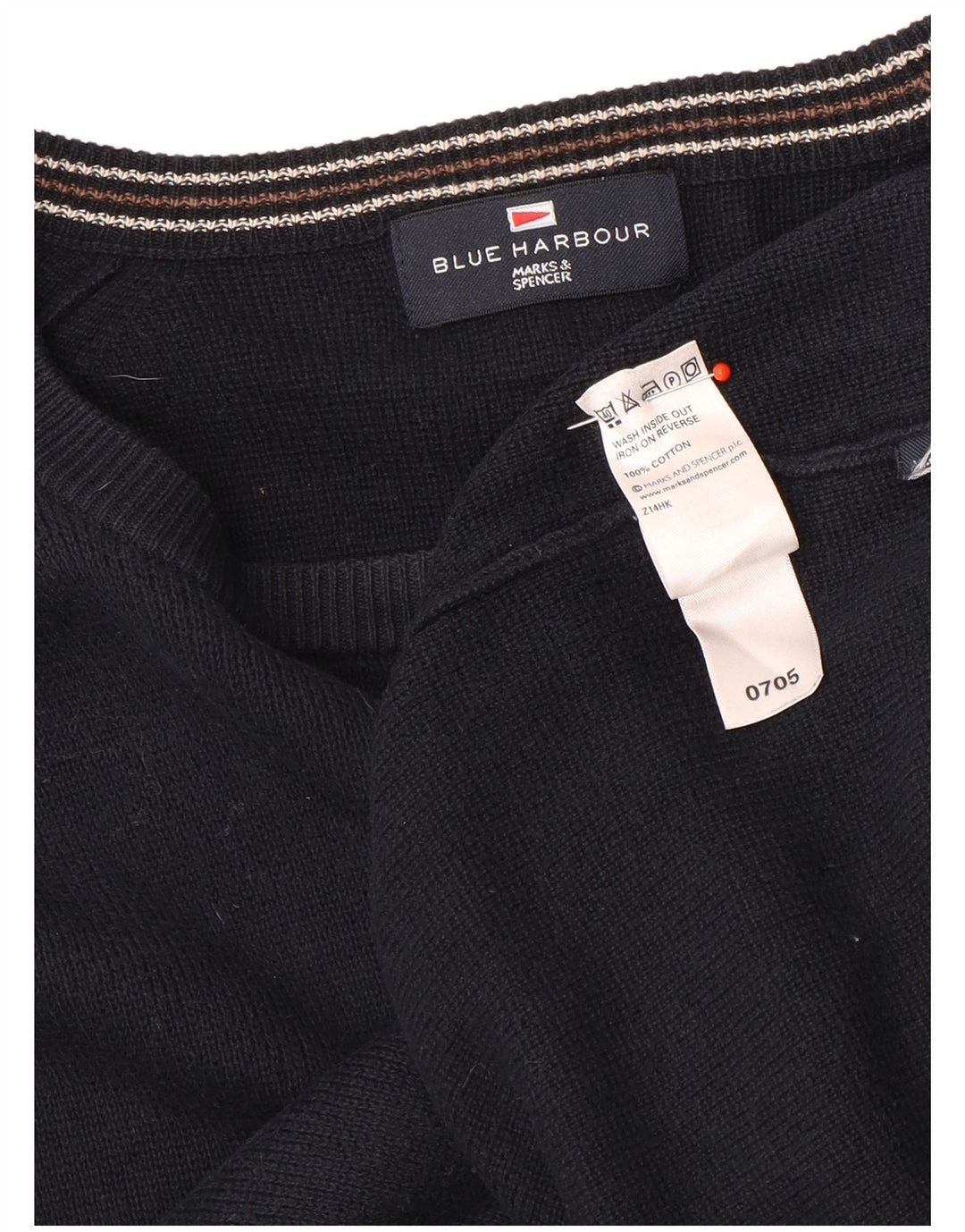 Marks & Spencer Herre Autograph Boat Neck Jumper Sweater Medium Navy Blue