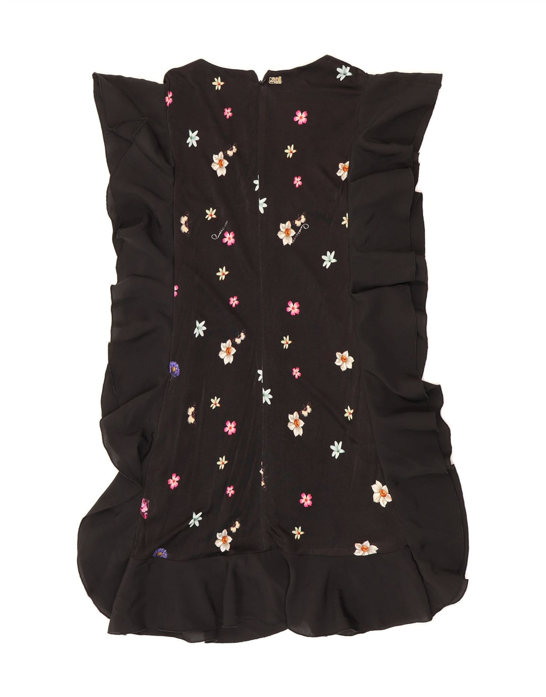 ROBERTO CAVALLI Womens Sleeveless Shift Dress US 6 Medium Black Floral Vintage Roberto Cavalli and Second-Hand Roberto Cavalli from Messina Hembry 