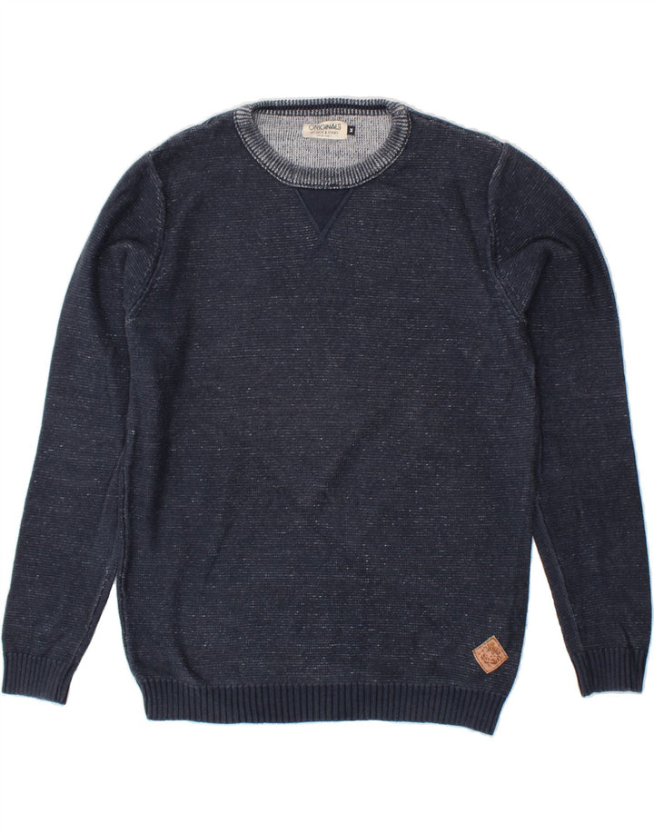 JACK & JONES Mens Sweatshirt Jumper Medium Navy Blue Cotton Vintage Jack & Jones and Second-Hand Jack & Jones from Messina Hembry 