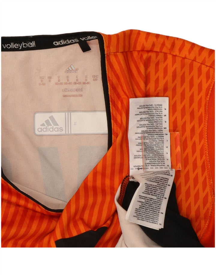 Adidas Dame Climacool Grafisk Top Langærmet UK 10 Lille Orange