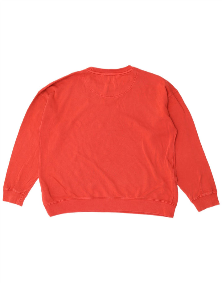 Fat Face Dame Oversized Sweatshirt Jumper UK 16 Stor Rød Bomuld