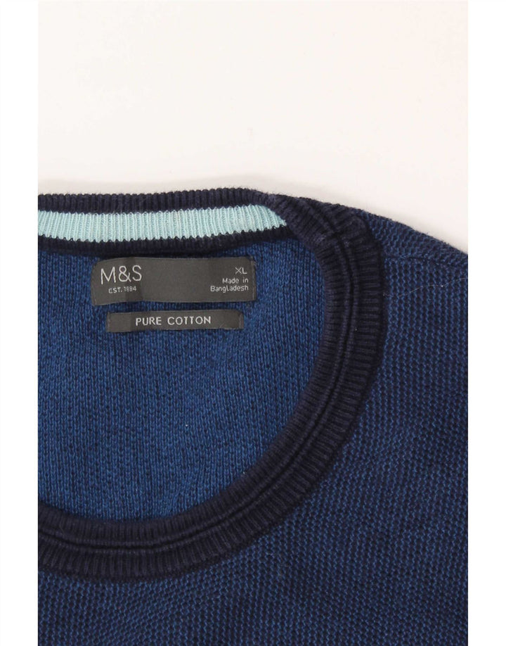 Marks & Spencer Herre sweater med rund hals XL blå bomuld