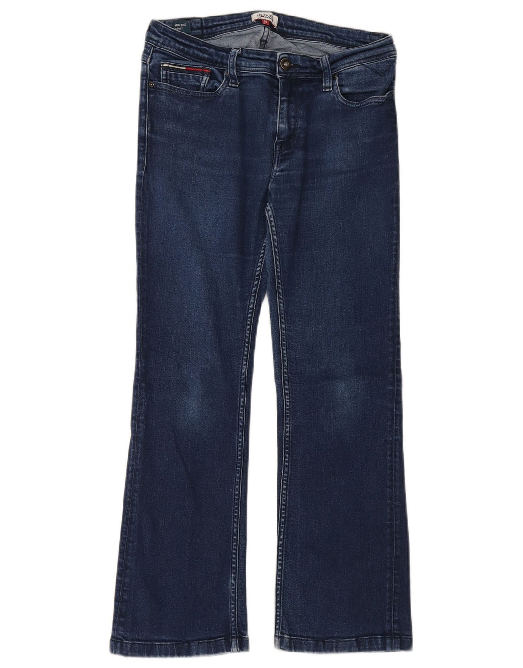 Tommy Hilfiger Dame Mid Rise Bootcut Jeans W32 L26 Blå Bomuld