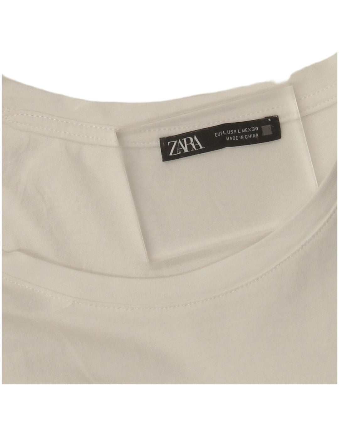 Zara Dame T-Shirt Top UK 14 Large White Floral