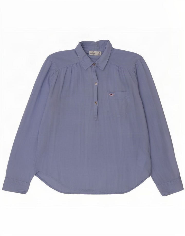 Hollister Dame Pullover Shirt UK 14 Medium Blue Cotton