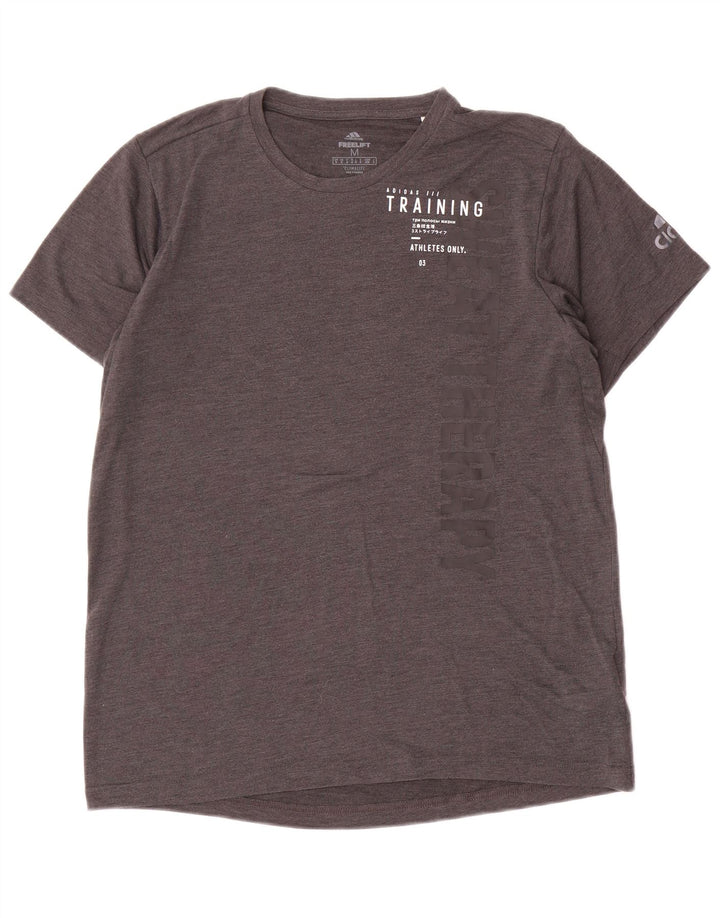 Adidas Herre Climalite grafisk T-shirt top mellemgrå polyester