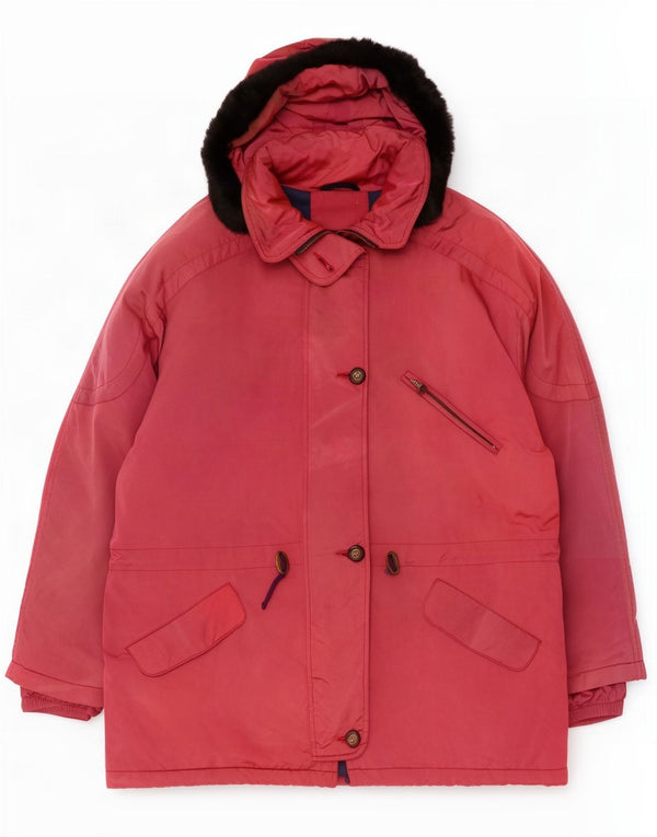 Vintage oversize hættejakke til kvinder IT 48 XL Pink Polyamid
