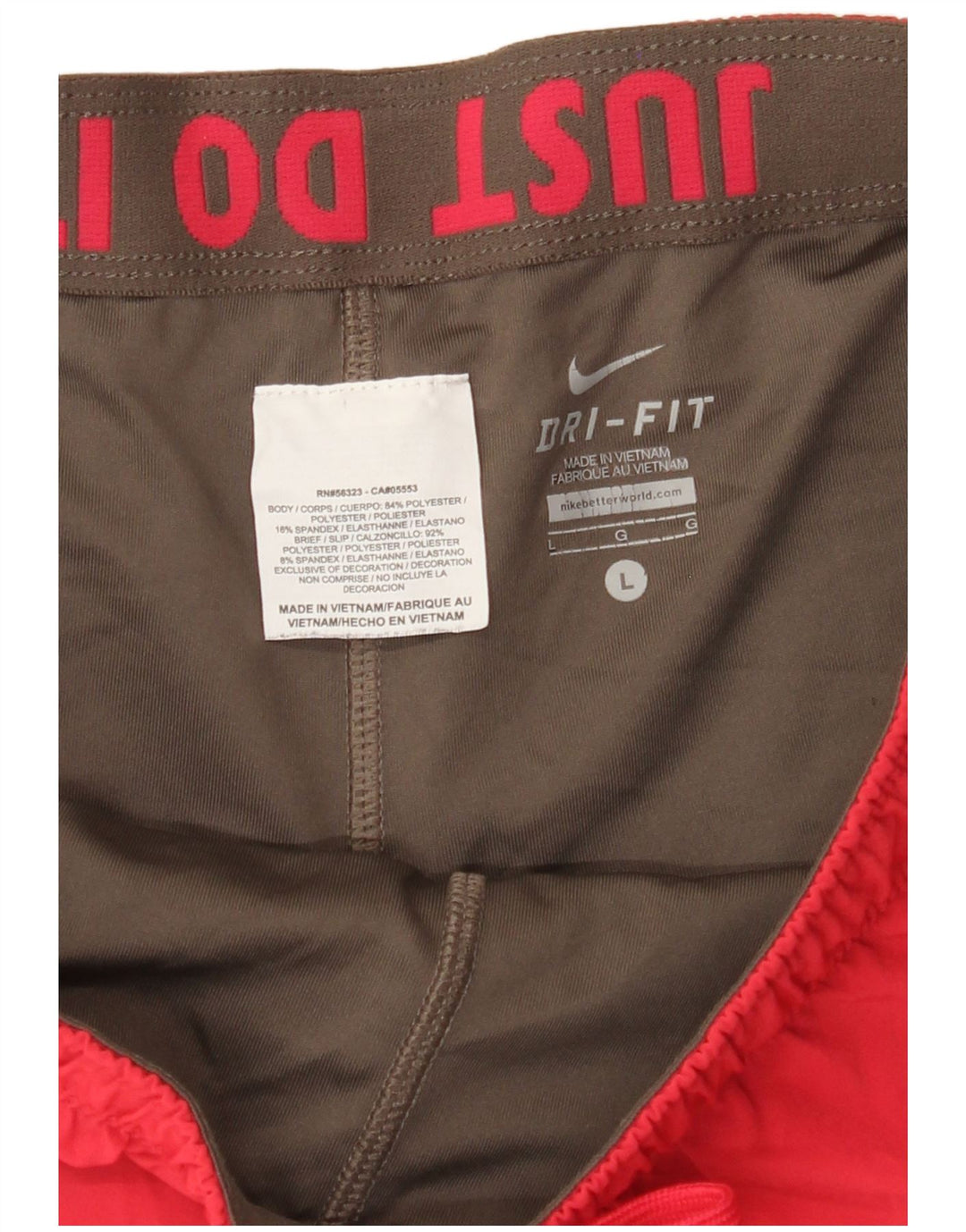 NIKE Dame Dri Fit Sportshorts UK 16 Large Rød Polyester