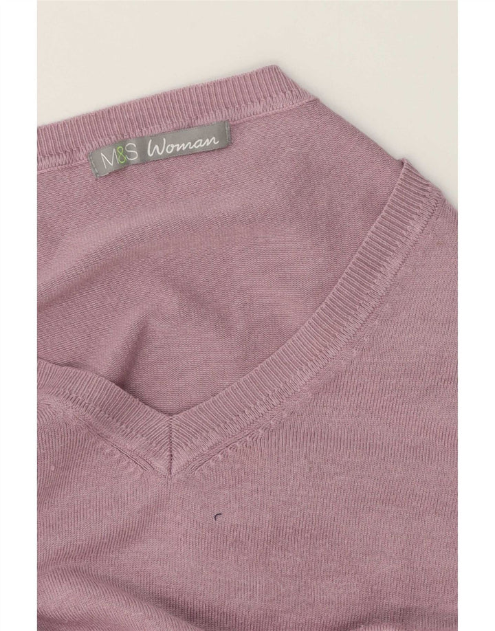 Marks & Spencer Dame V-hals sweater UK 16 Large Purple