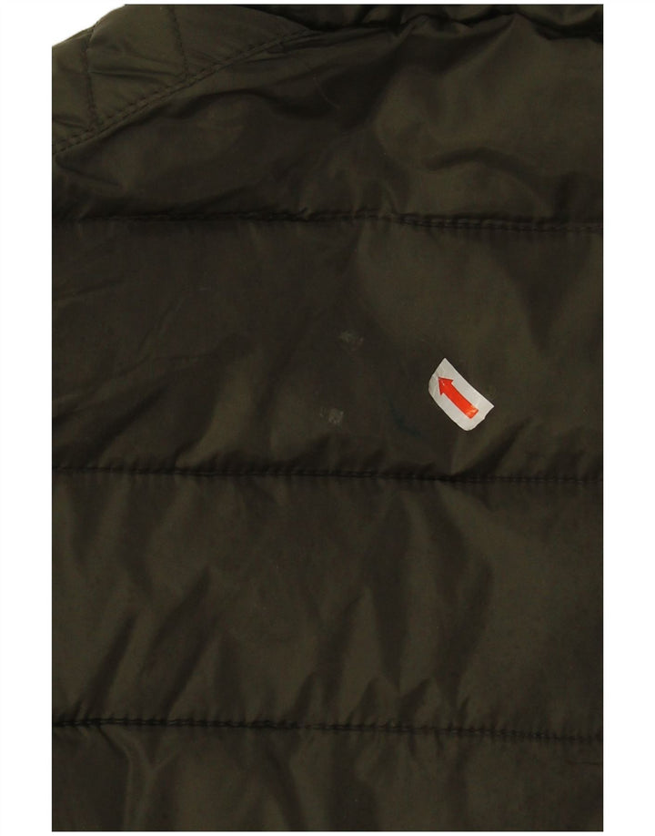 Zara Herre hættepolstret jakke UK 40 Stor Khaki Nylon
