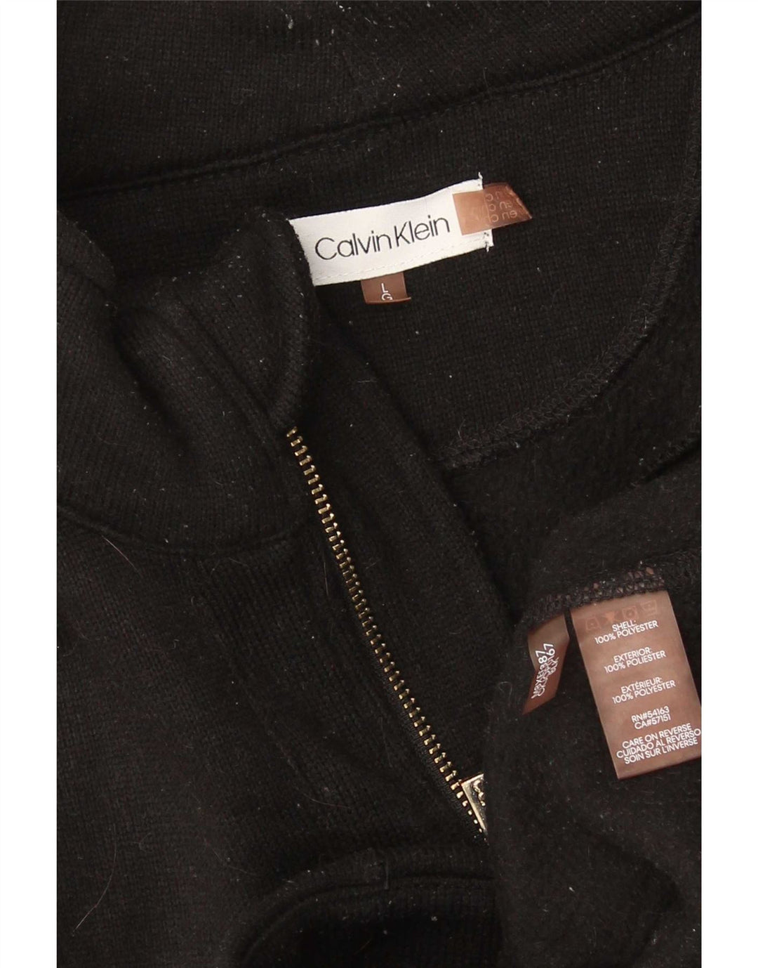 Calvin Klein Dame træningsdragt Topjakke UK 16 Stor Sort Polyester