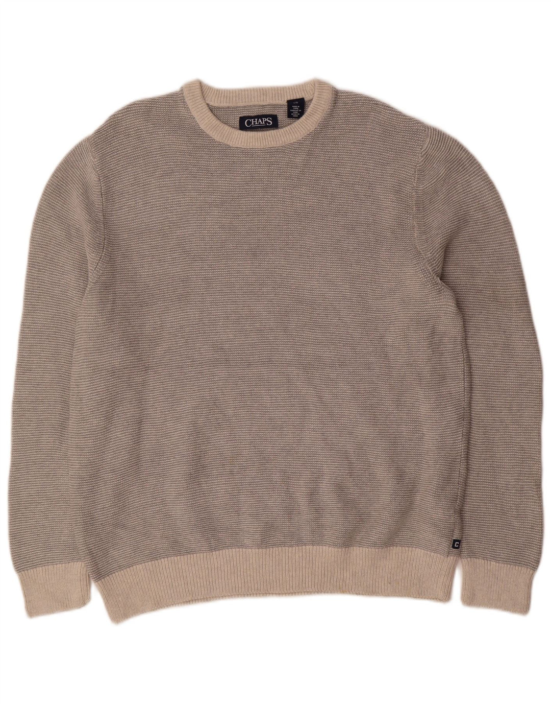 Chaps Herre Crew Neck Jumper Sweater Stor Grå Bomuld
