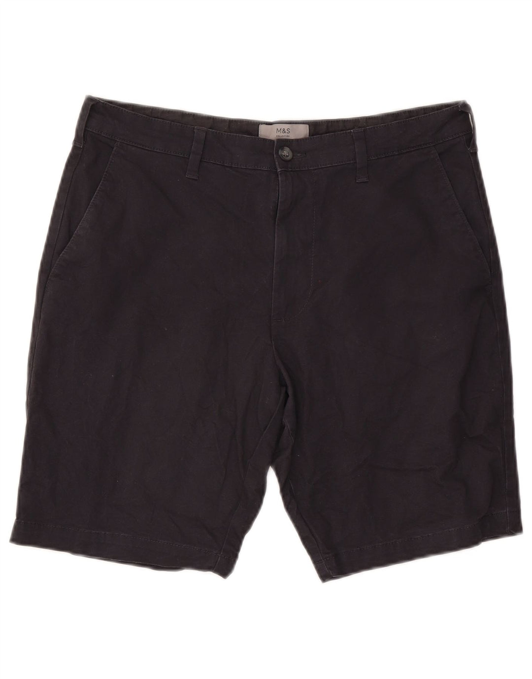 Marks & Spencer Herre Chino Shorts W34 Large Navy Blue Bomuld