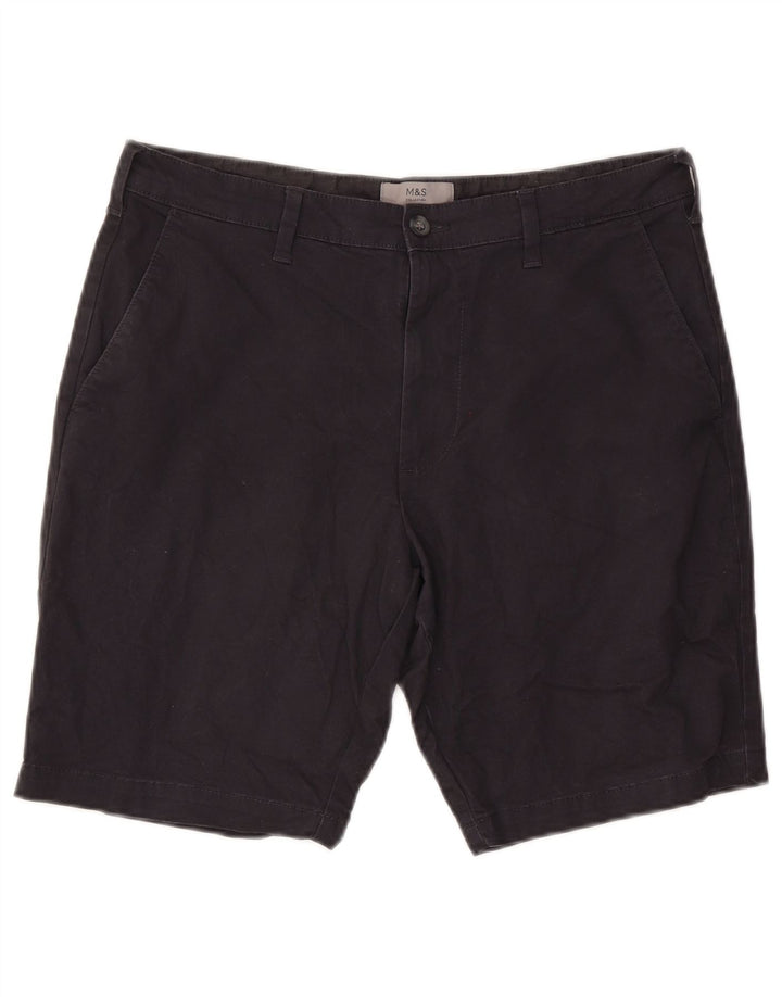 Marks & Spencer Herre Chino Shorts W34 Large Navy Blue Bomuld