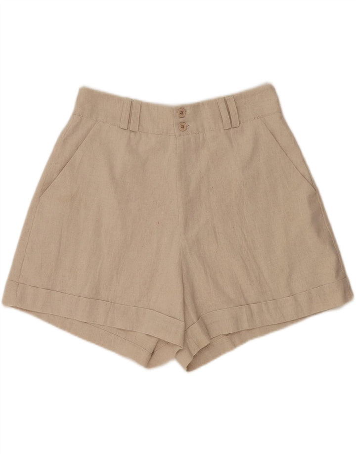 VINTAGE Womens High Waist Casual Shorts W28 Medium Beige Vintage Vintage and Second-Hand Vintage from Messina Hembry 