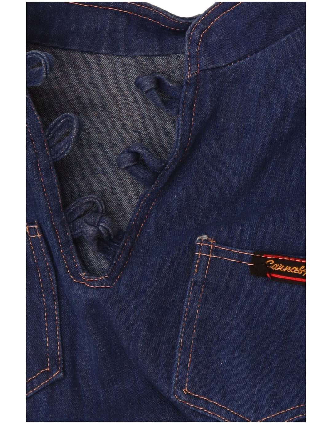 VINTAGE Dame Denim Kjole UK 14 Medium Blue