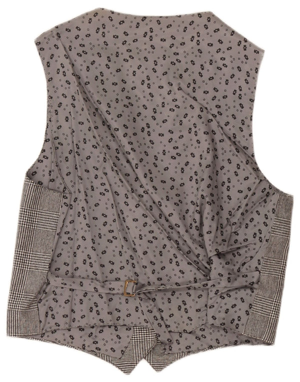 Vintage Womens Waistcoat UK 12 Medium Grey Check