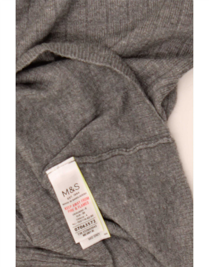 Marks & Spencer Damebluse Top UK 8 Small Grey Viscose