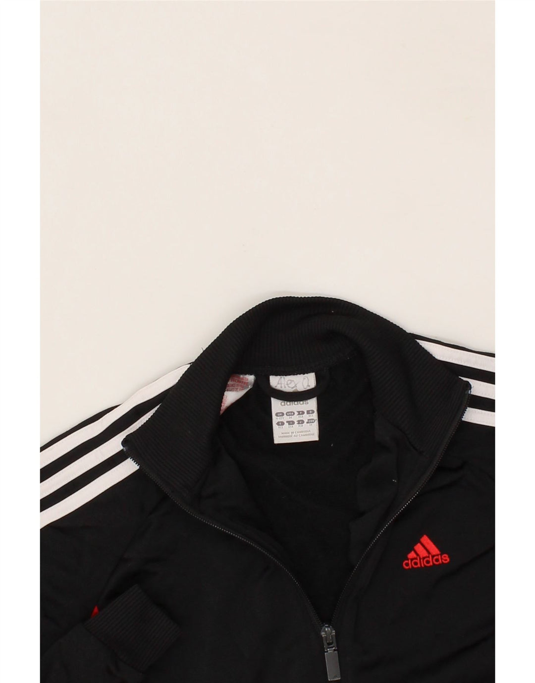 ADIDAS Boys Tracksuit Top Jacket 11-12 Years Black Colourblock Polyester Vintage Adidas and Second-Hand Adidas from Messina Hembry 