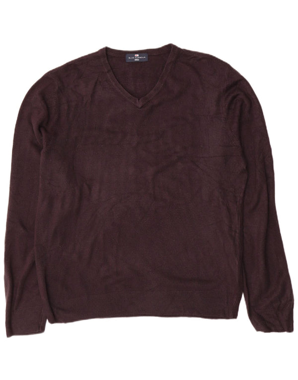 Marks & Spencer Herre Blue Harbor V-hals sweater Large Navy Blue