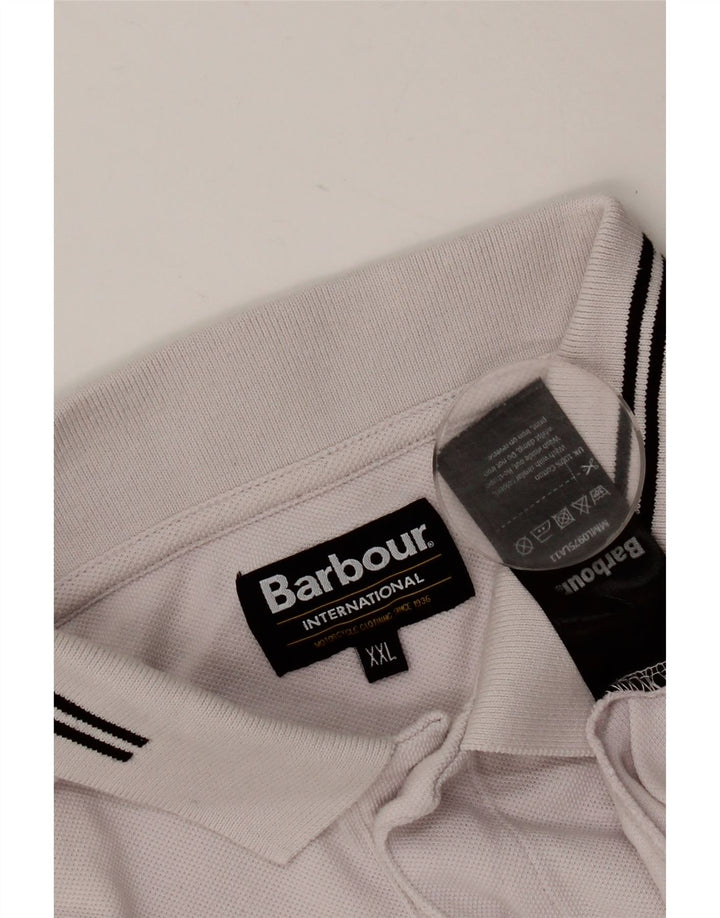 BARBOUR Herre poloshirt 2XL Hvidstribet bomuld