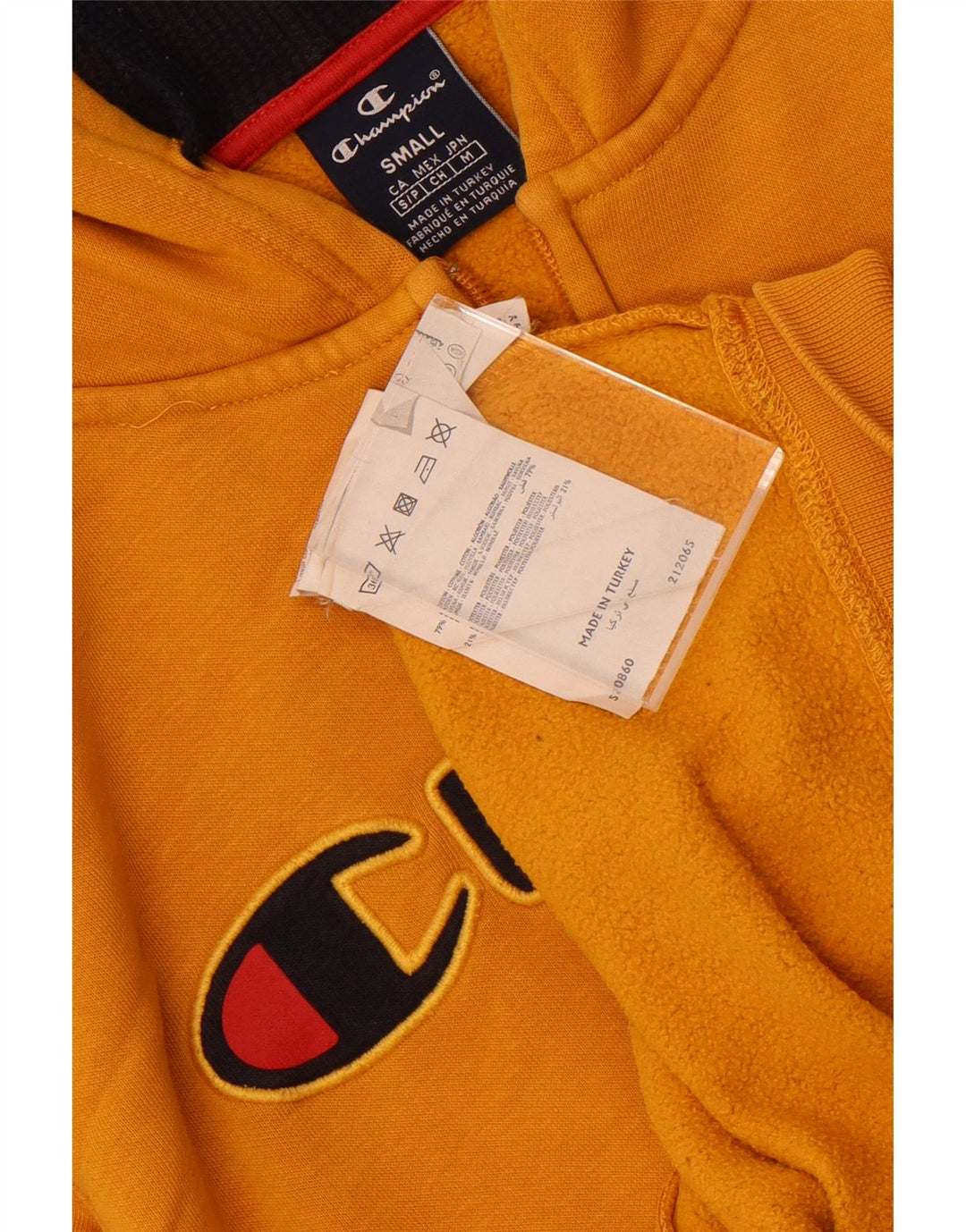 Champion Herre grafisk hættetrøje med lynlås lille gul bomuld