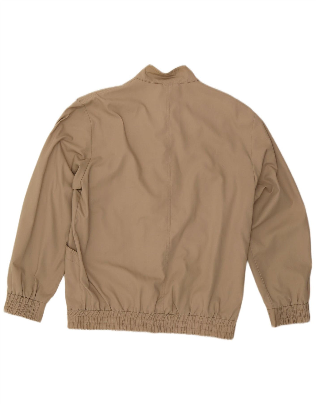 VINTAGE Mens Bomber Jacket IT 48 Medium Beige Polyester