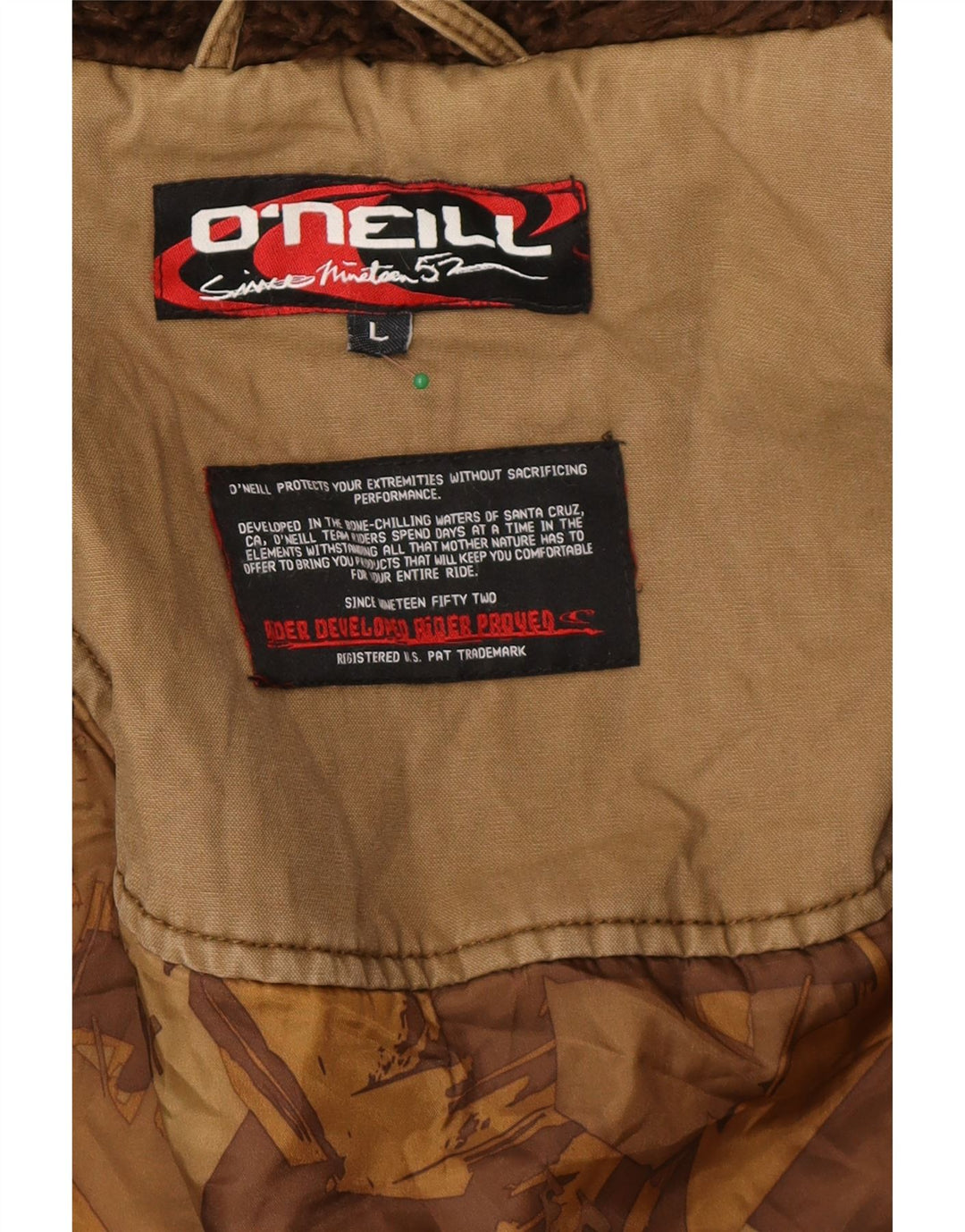 O'Neill Herre Hooded Utility Jacket UK 40 Stor Beige Bomuld