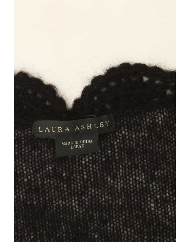 Laura Ashley Dame Cardigan Sweater UK 14 Large Black