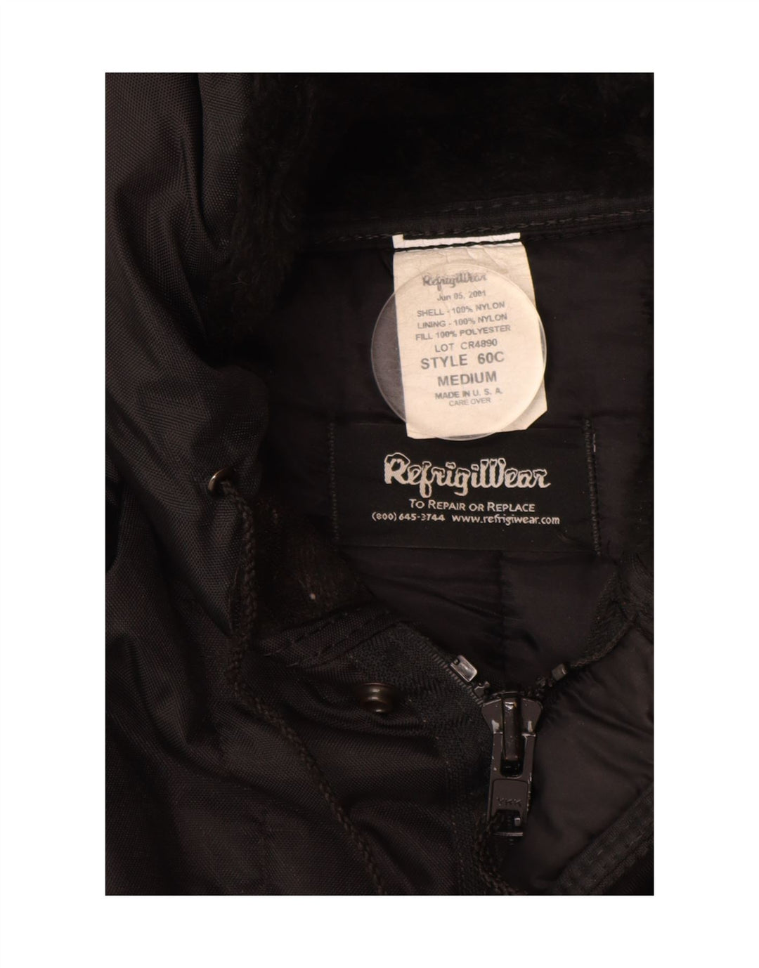 REFRIGIWEAR Dame hætte polstret frakke UK 14 Medium Black Nylon