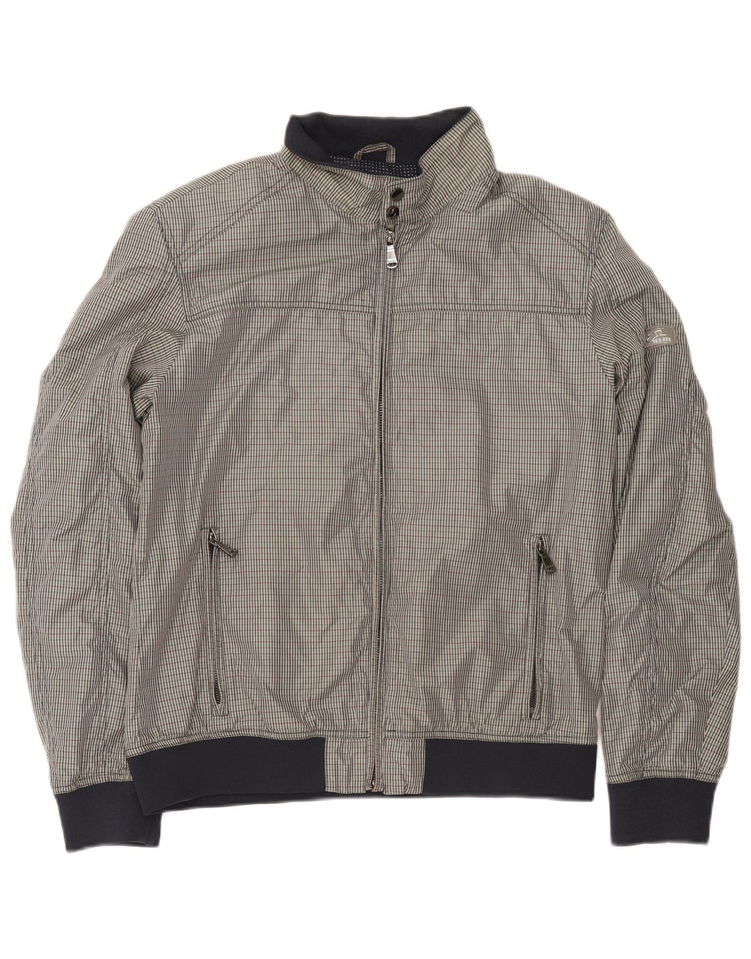 Yes Zee Herre Bomber Jacket UK 42 XL Grå ternet polyester