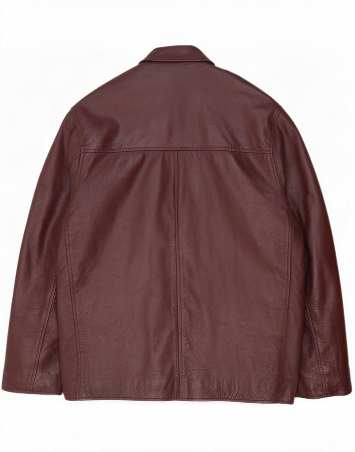 Route 66 Herre læderjakke UK 40 Large Burgundy