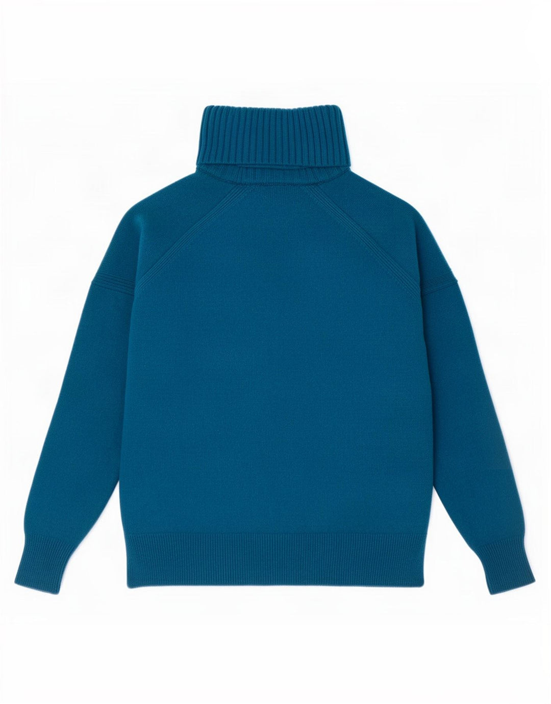 L.K. Bennett Dame Rullehals Sweater UK 14 Medium Blue Wool