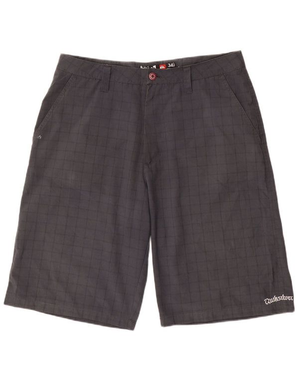 Quiksilver Herre Graphic Cargo Shorts W34 Large Grey Check