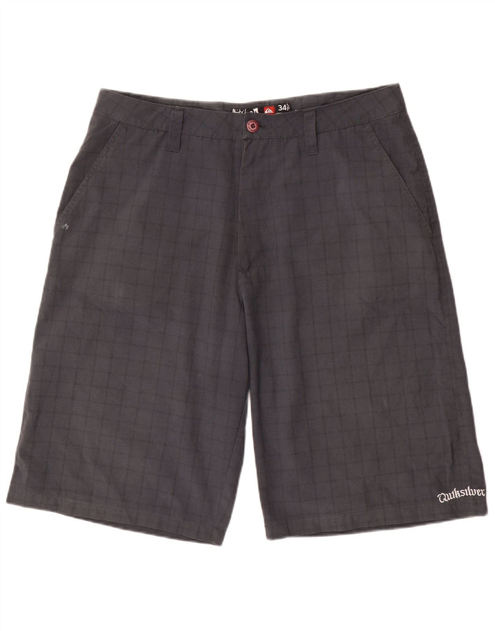 Quiksilver Herre Graphic Cargo Shorts W34 Large Grey Check