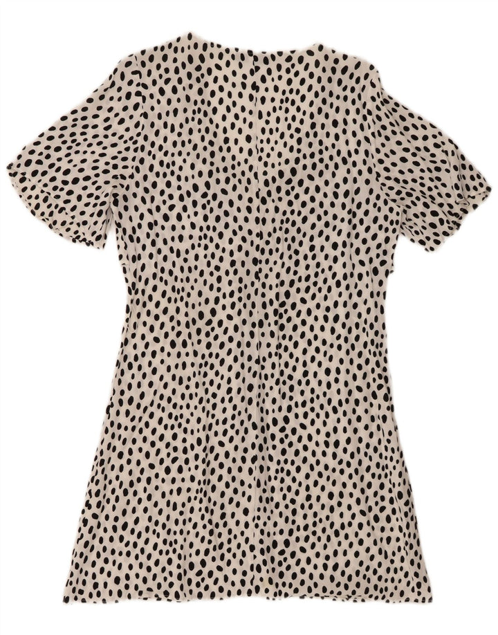Zara Dame A-Line Kjole UK 10 Small White Flecked