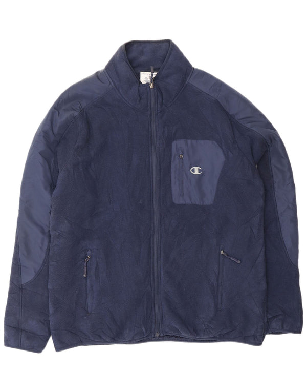 Champion Mens Sherpa Jacket UK 42 XL Navy Blue Polyester