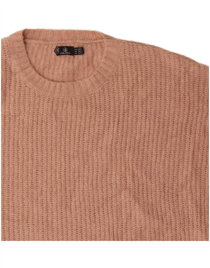 Volcom dame sweater med rund hals i overstørrelse UK 12/14 Medium Pink