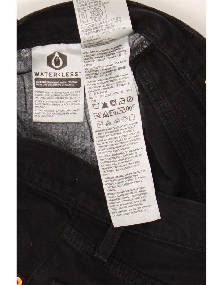 Levi's Dame 501 Straight Jeans W25 L30 Sort Bomuld