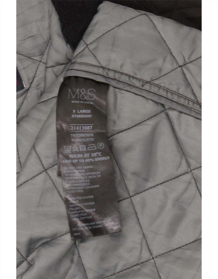 Marks & Spencer Herre quiltet jakke UK 42 XL Sort Polyester