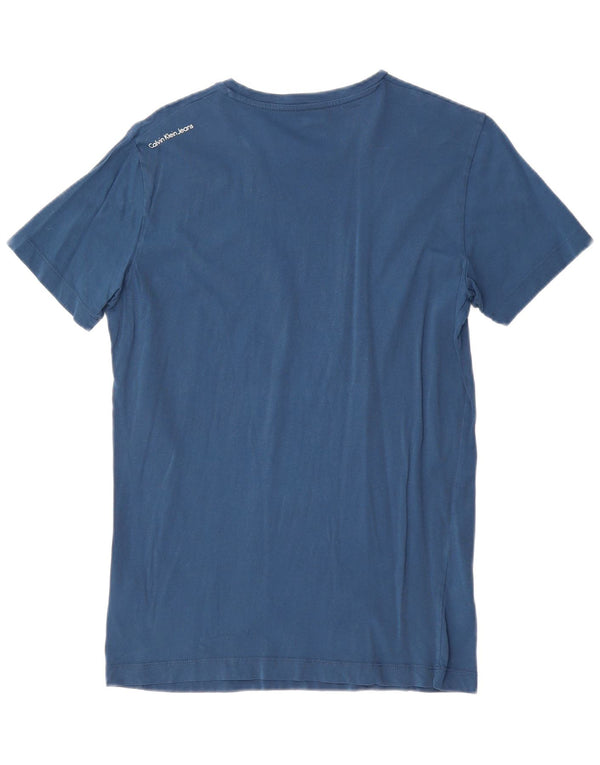 Calvin Klein Jeans Herre grafisk T-shirt Top Medium Marineblå Bomuld