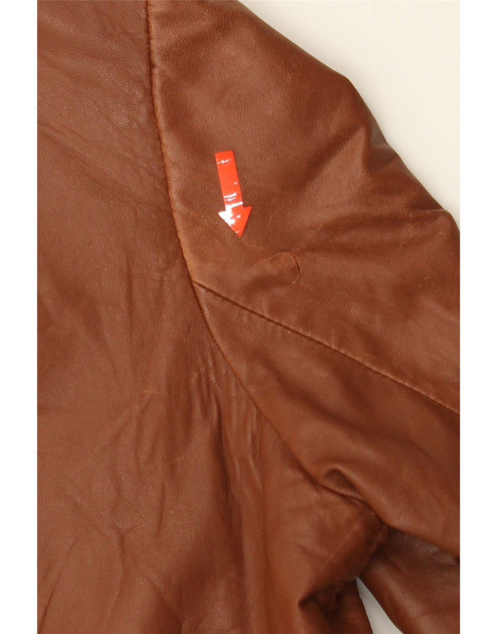 OLIVIERI LES MAREES Womens Leather Jacket IT 44 Medium Brown Leather Vintage Olivieri Les Marees and Second-Hand Olivieri Les Marees from Messina Hembry 