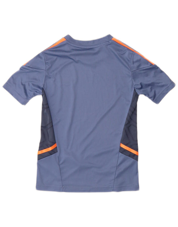 Adidas Boys Manchester United Grafisk T-Shirt Top 9-10 År Blå