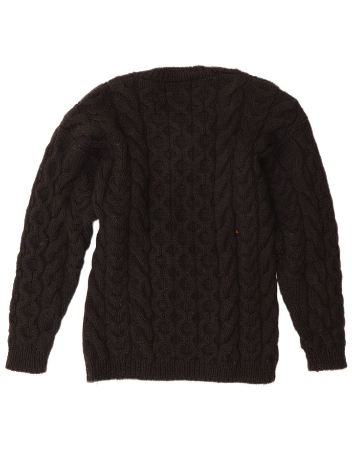 VINTAGE Dame sweater med rund hals DK 12 Medium Sort