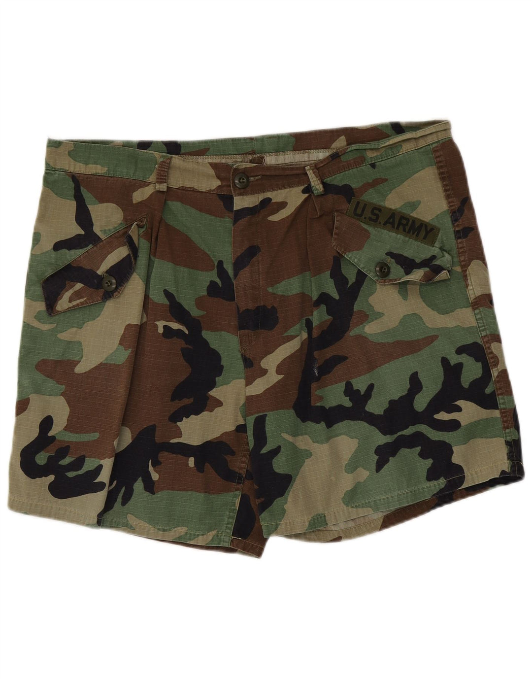 VINTAGE Casual Shorts til mænd W38 XL Khaki Camouflage Bomuld