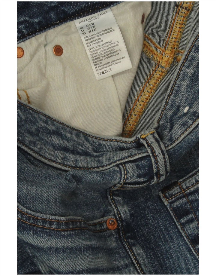 American Eagle Herre Airflex Straight Jeans W32 L32 Blå Bomuld