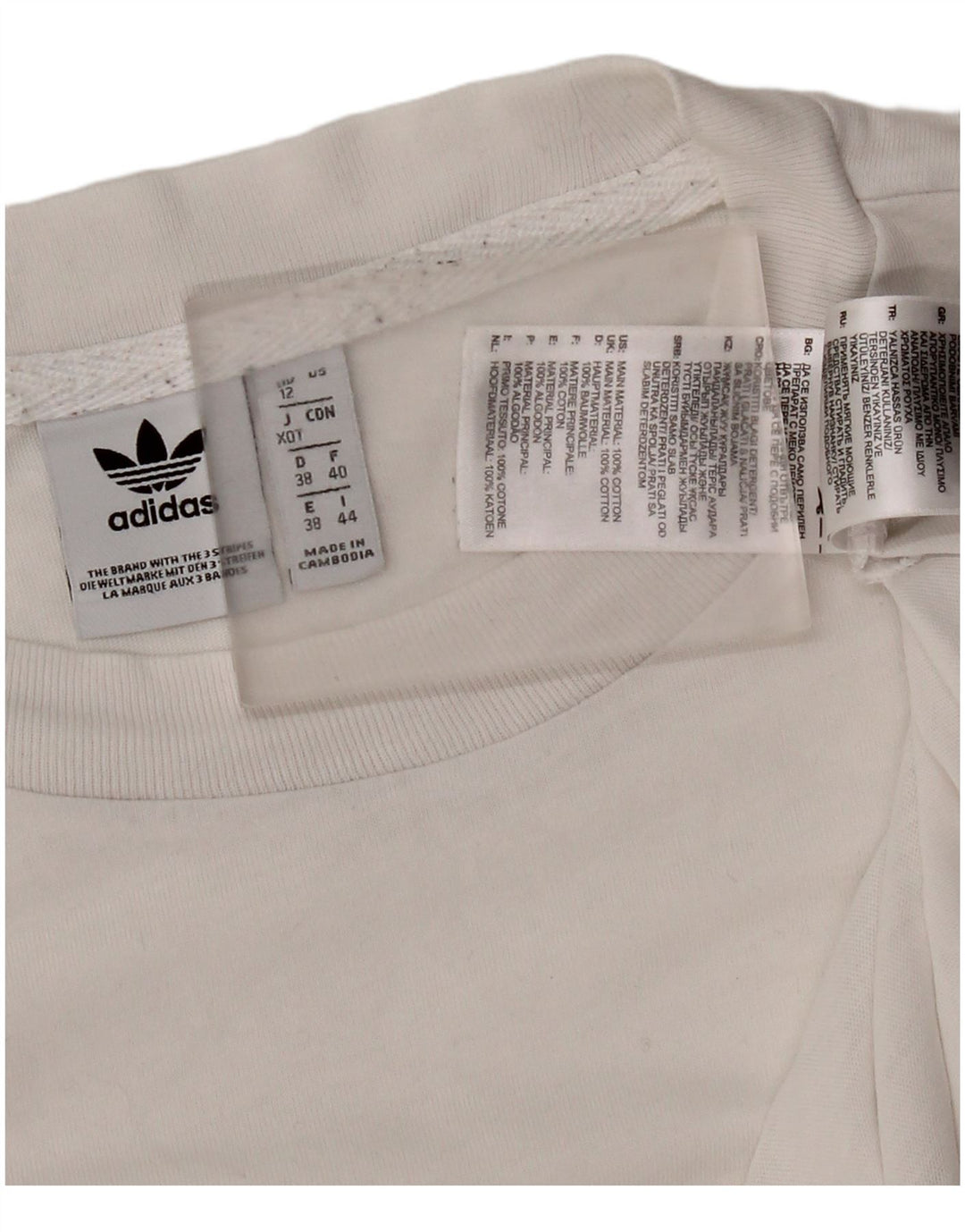Adidas Dame T-Shirt Top UK 12 Medium Hvid Bomuld