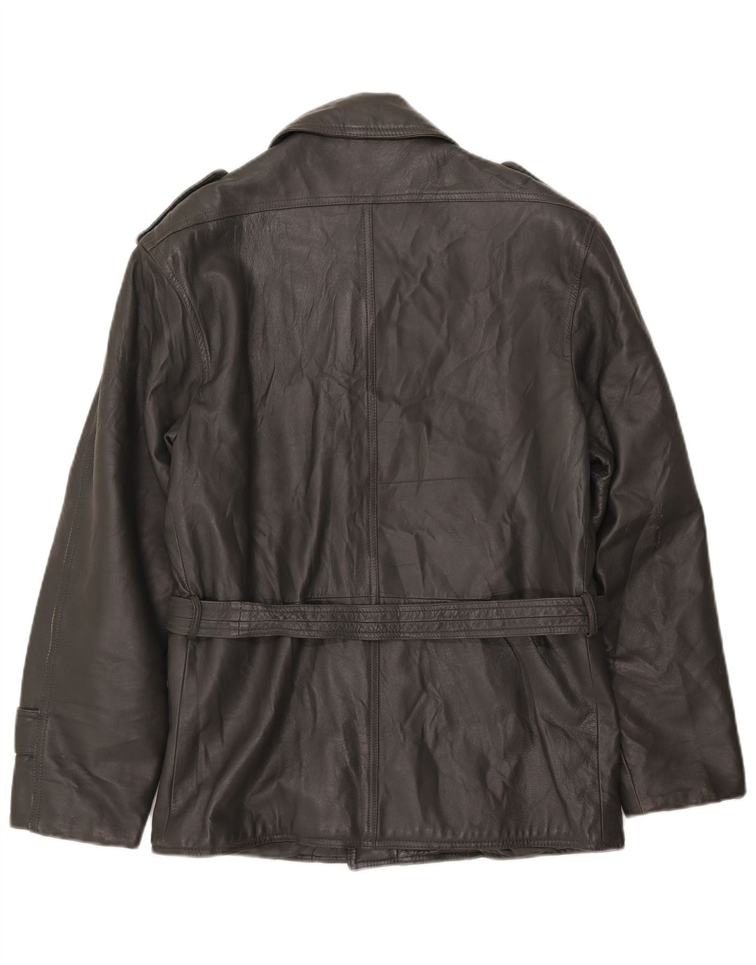 Vintage Herre Military Læderjakke UK 38 Medium Grey