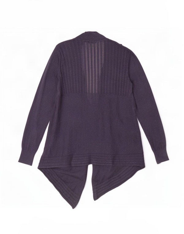 Fat Face Womens Asymmetric Open Cardigan Sweater UK 12 Medium Navy Blue